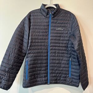 Eddie Bauer Men's Navy Microlight Down Jacket